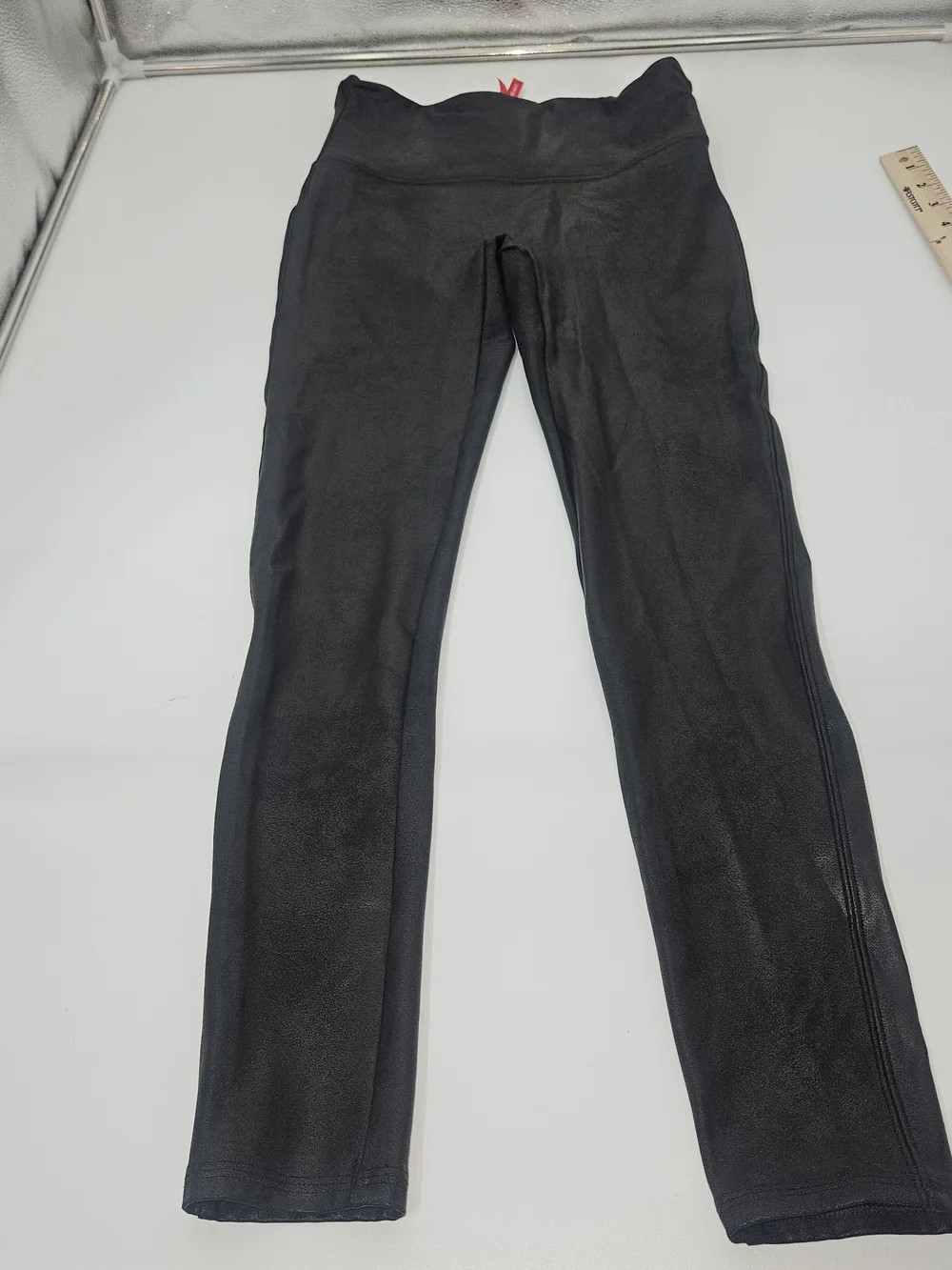 SPANX Black Leggings with Red Branded Tag - Picture 1 of 5